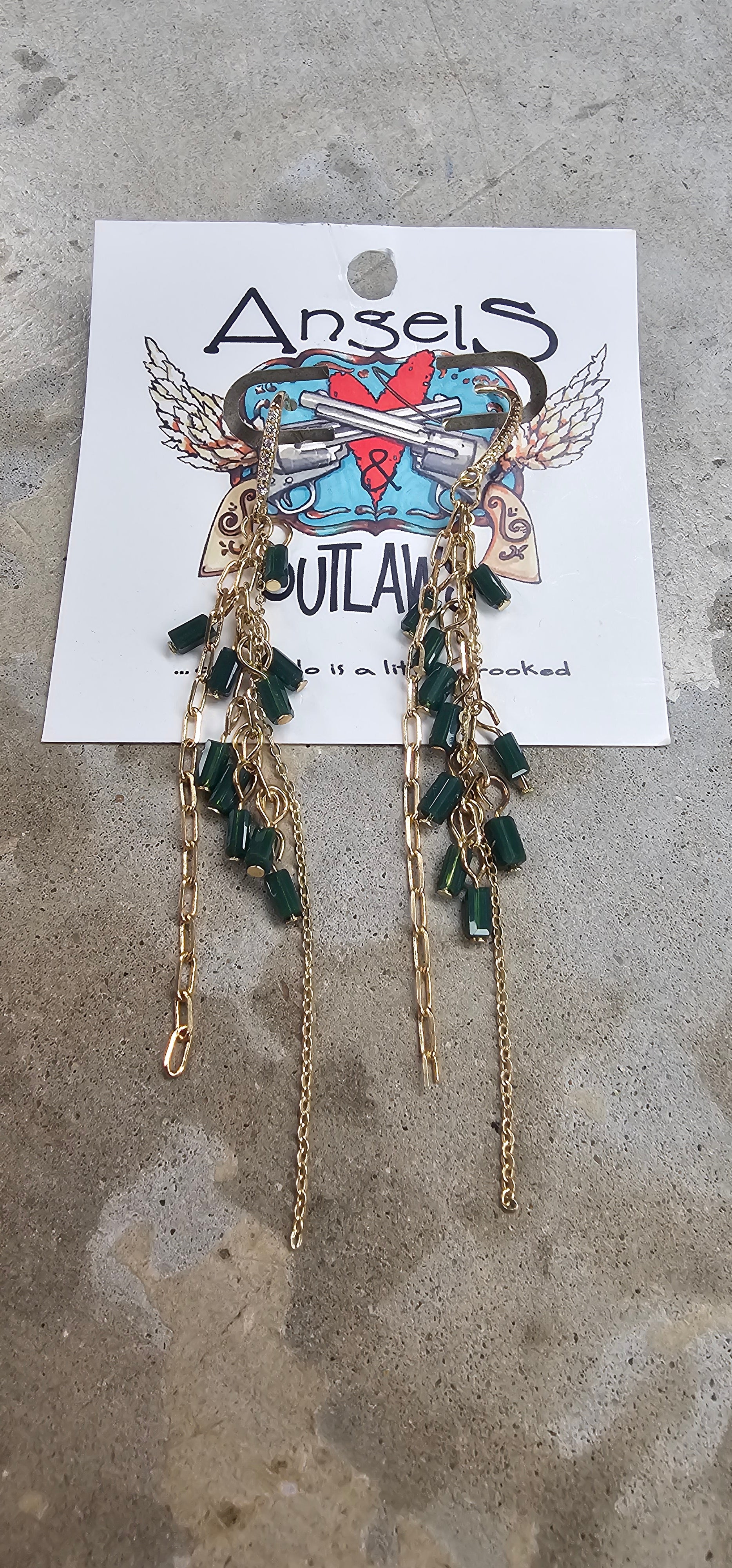Green Drop Earrings